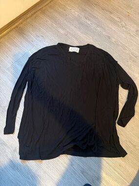 Maison Martin Margiela Black Long-Sleeve Crewneck Top